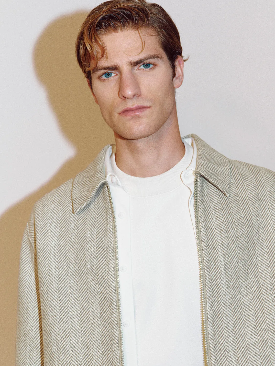 Zip Up Front Herringbone Wool Blend Jackets sold by Urban Revivo product image thumbnail 5