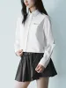 Cropped Button Up Long Sleeve Shirts sold by Urban Revivo
