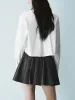 Cropped Button Up Long Sleeve Shirts sold by Urban Revivo