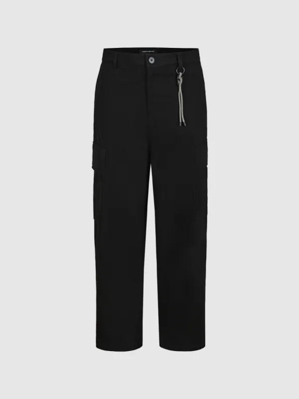 Loose Flap Pocket Wide-Leg Pants sold by Urban Revivo