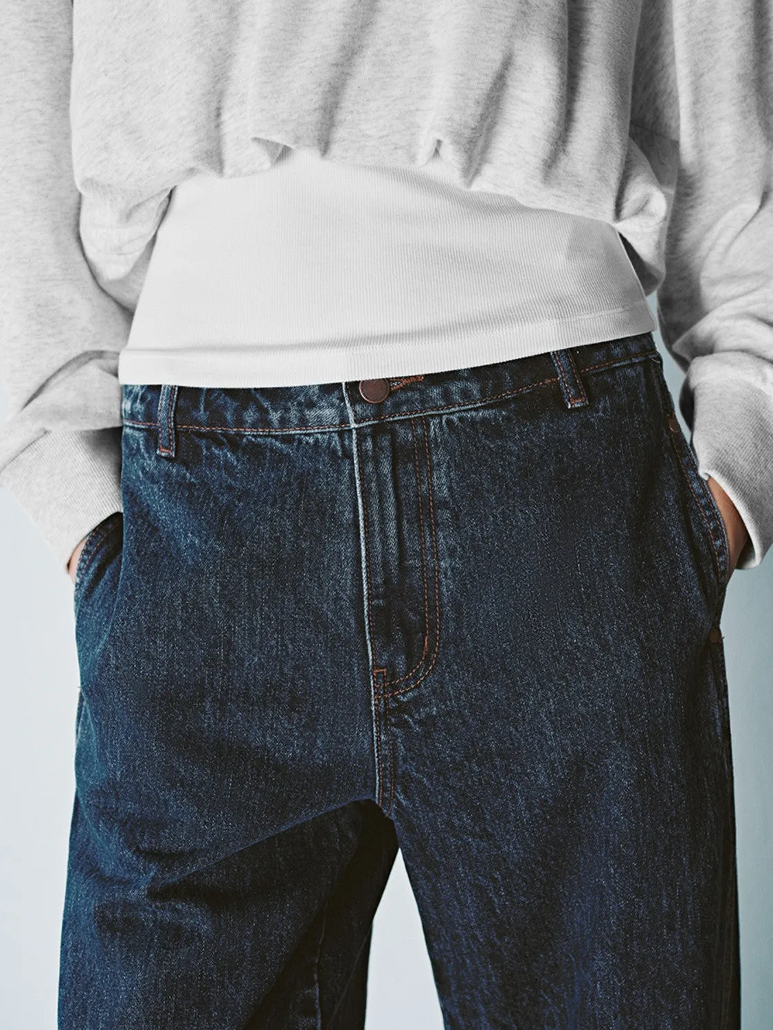 Long Denim Straight Jeans sold by Urban Revivo product image thumbnail 4