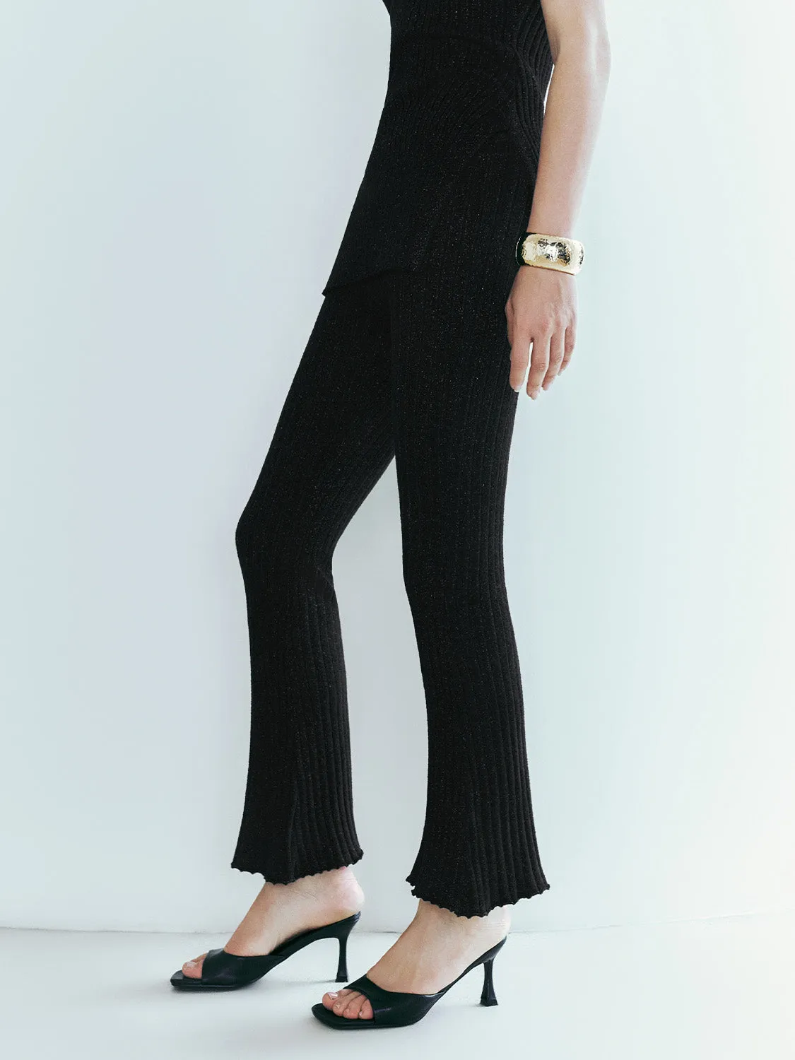 Skinny Knitted Flare Pants sold by Urban Revivo product image thumbnail 3