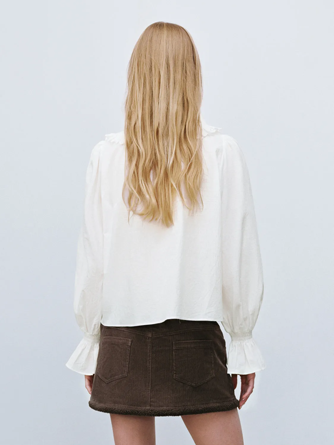 Ruffle Hem Crew Neck Shirts sold by Urban Revivo product image thumbnail 2