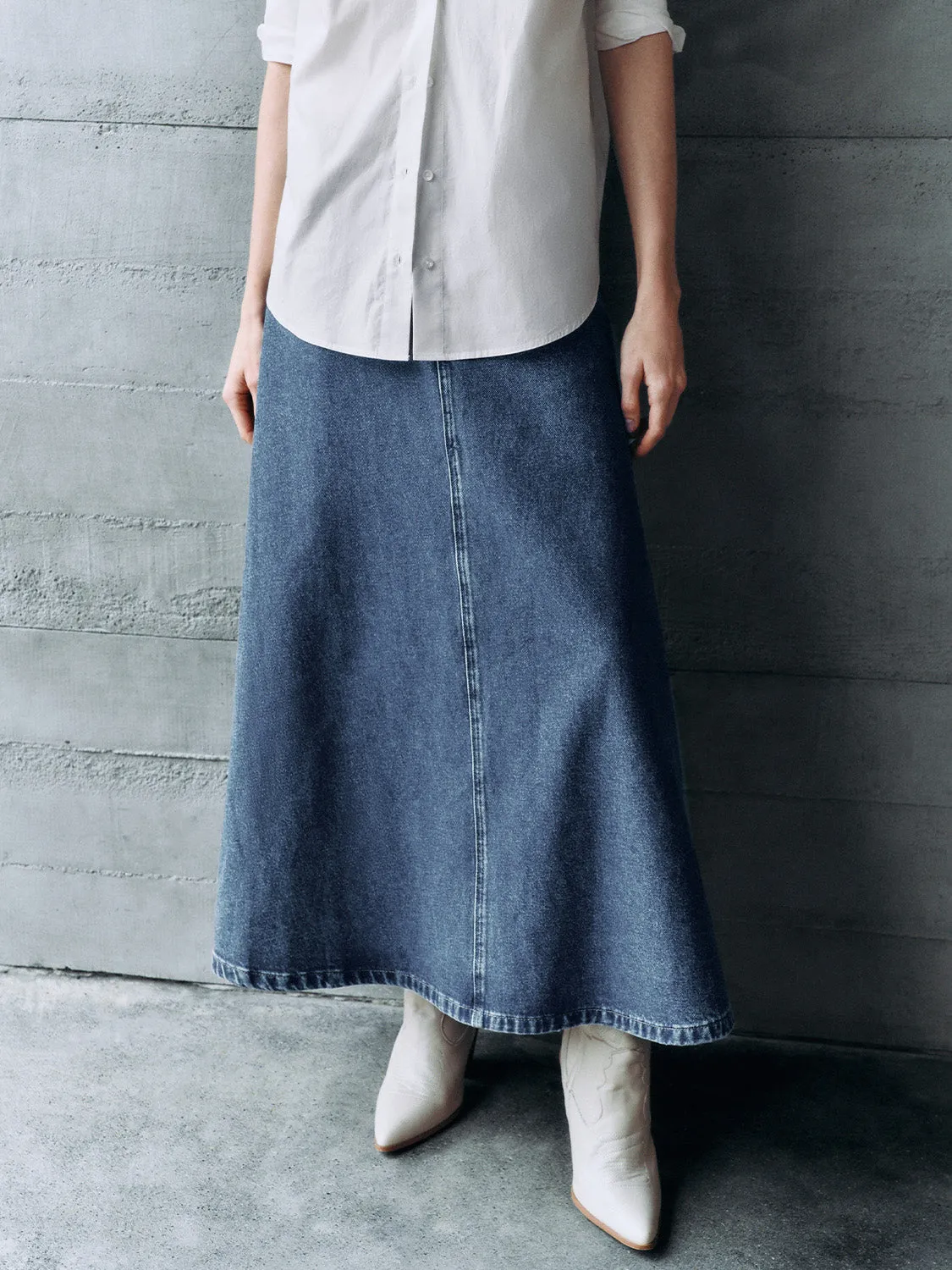 A-Line Regular Denim Skirts sold by Urban Revivo product image thumbnail 2