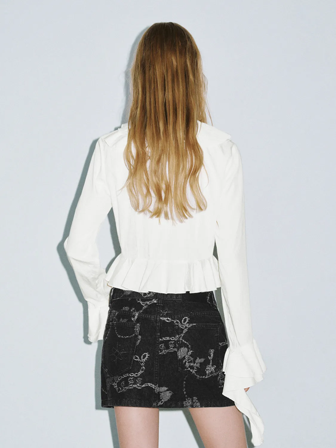 Ruffle Trim Long Sleeve Shirts sold by Urban Revivo product image thumbnail 2