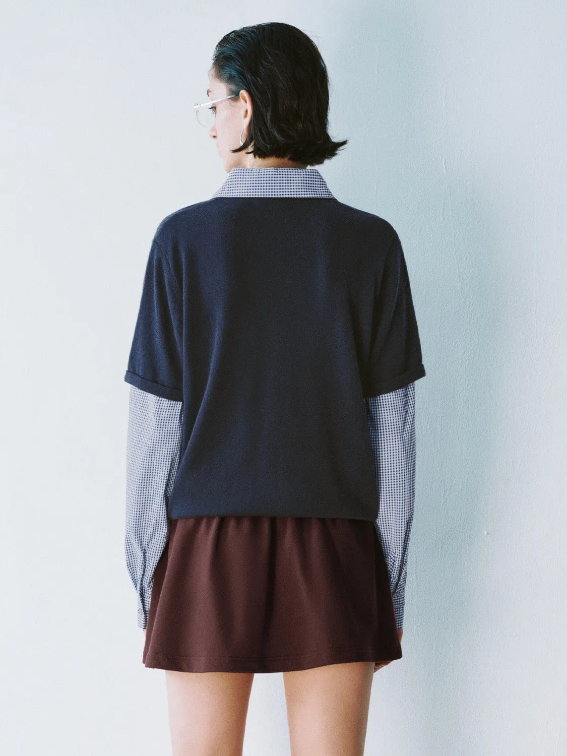 2 In 1 Plaid Collar Knitted T-Shirts sold by Urban Revivo product image thumbnail 3