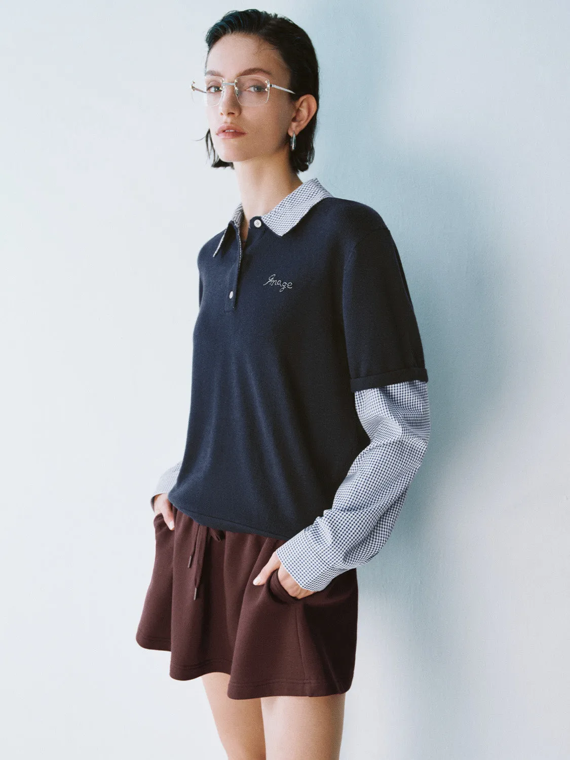 2 In 1 Plaid Collar Knitted T-Shirts sold by Urban Revivo product image thumbnail 2