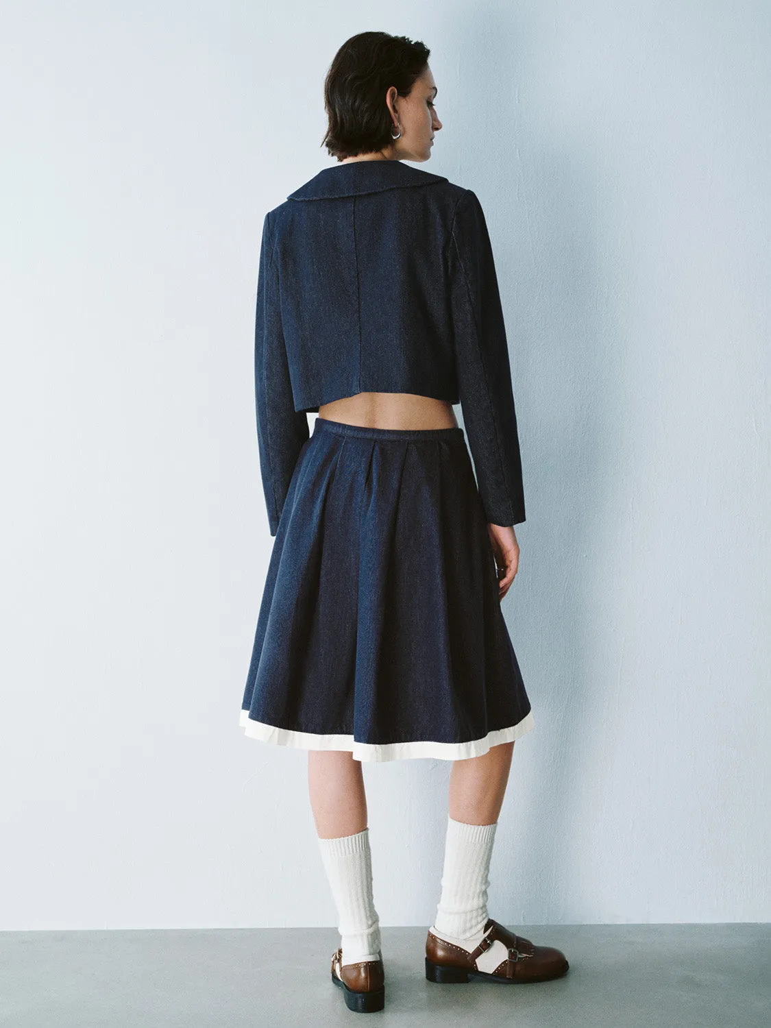 Drawstring Loose Denim Skirts sold by Urban Revivo product image thumbnail 4