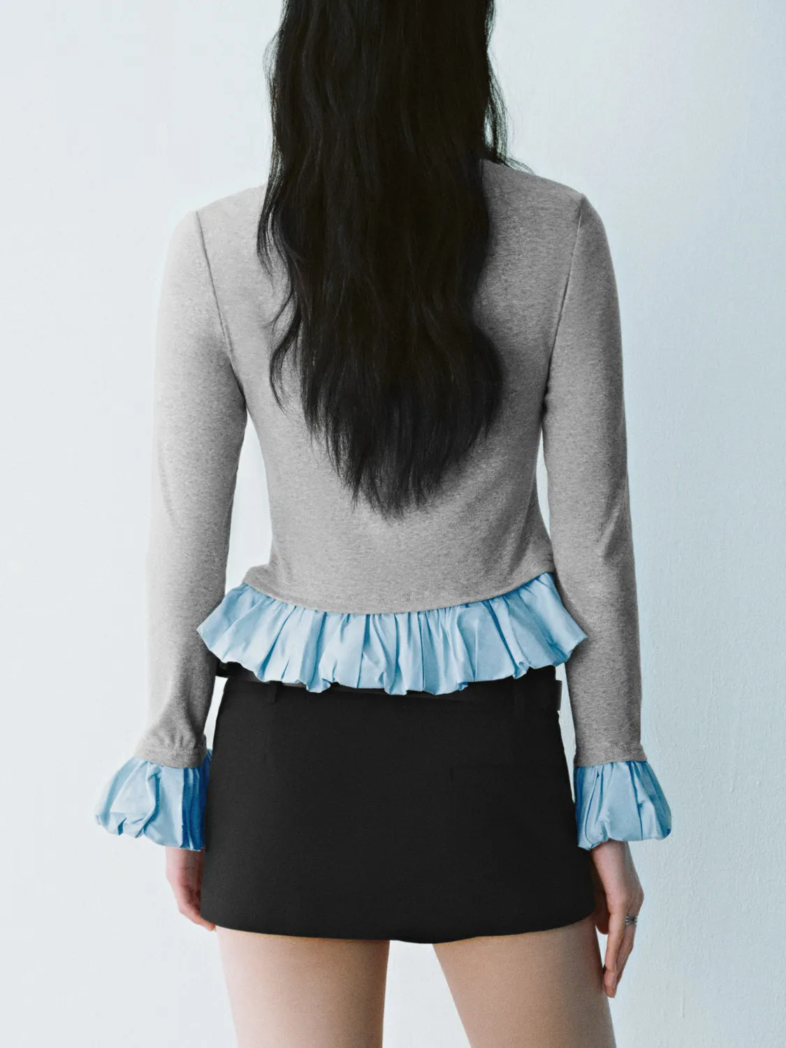 Ruffle Trim Skinny T-Shirts sold by Urban Revivo product image thumbnail 2