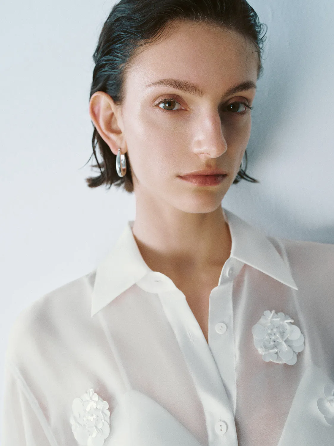 Flower Décor Button Up Long Sleeve Shirts sold by Urban Revivo product image thumbnail 5