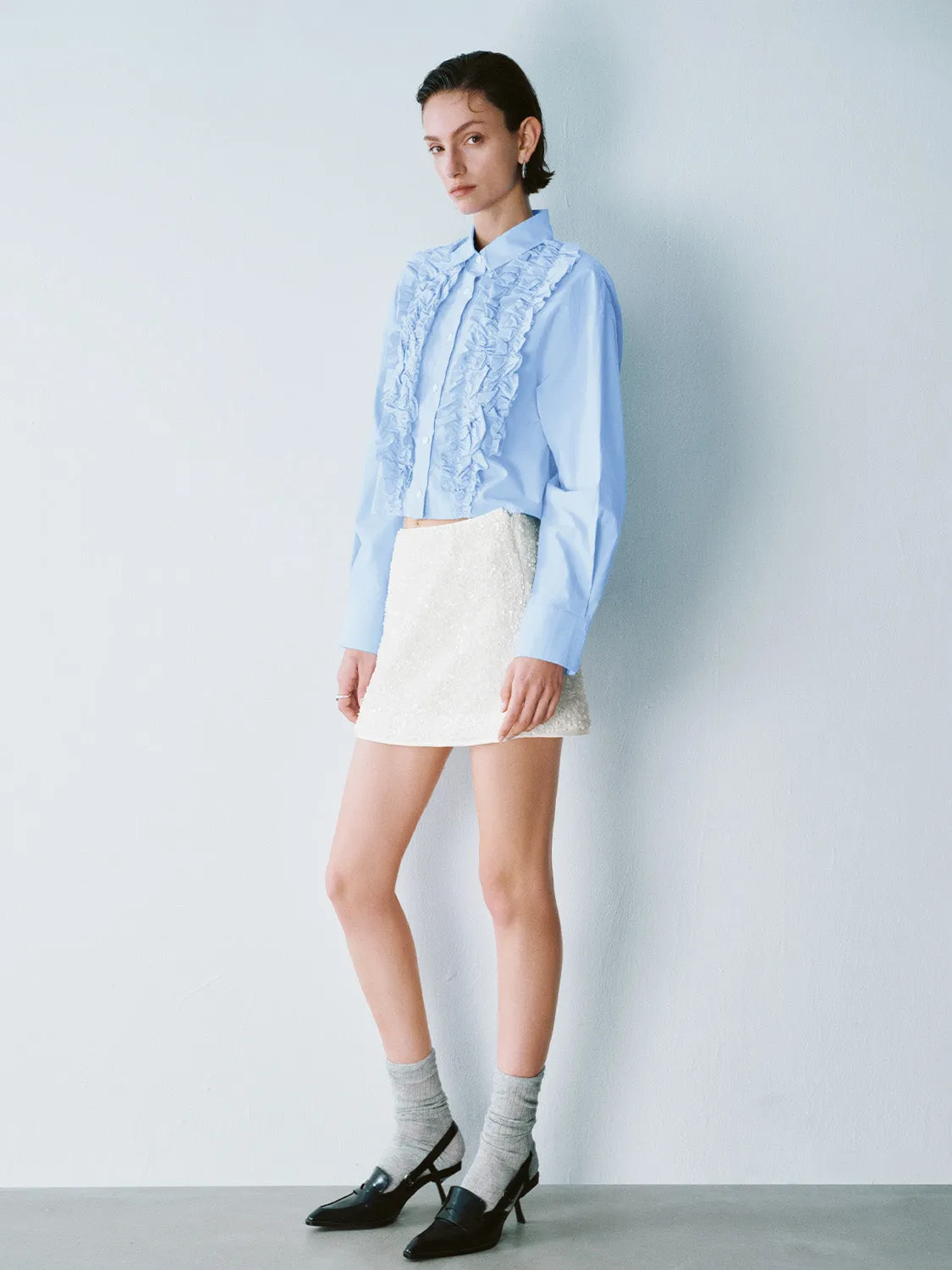 Ruffled Long Sleeve Shirts sold by Urban Revivo product image thumbnail 4
