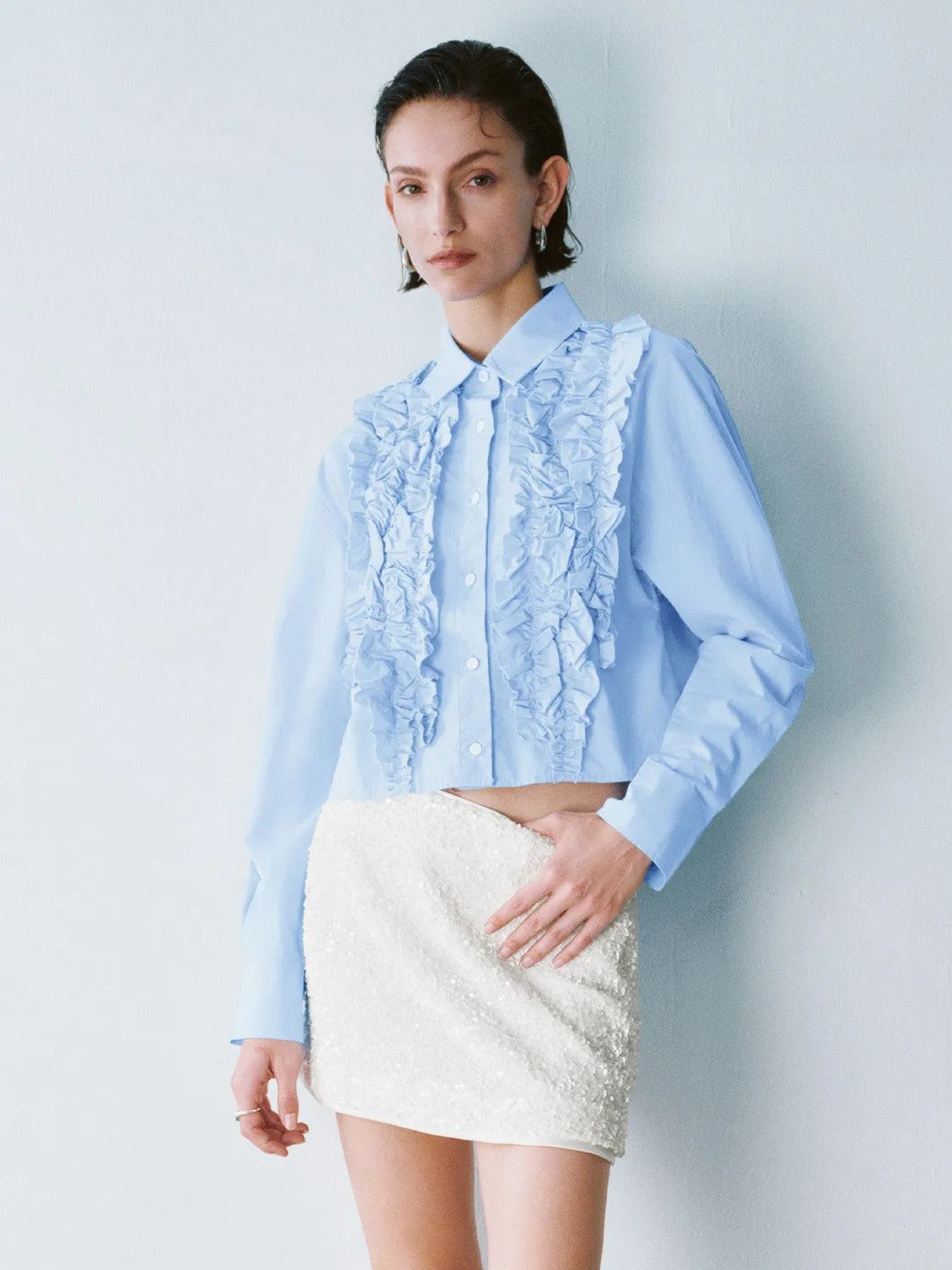 Ruffled Long Sleeve Shirts sold by Urban Revivo