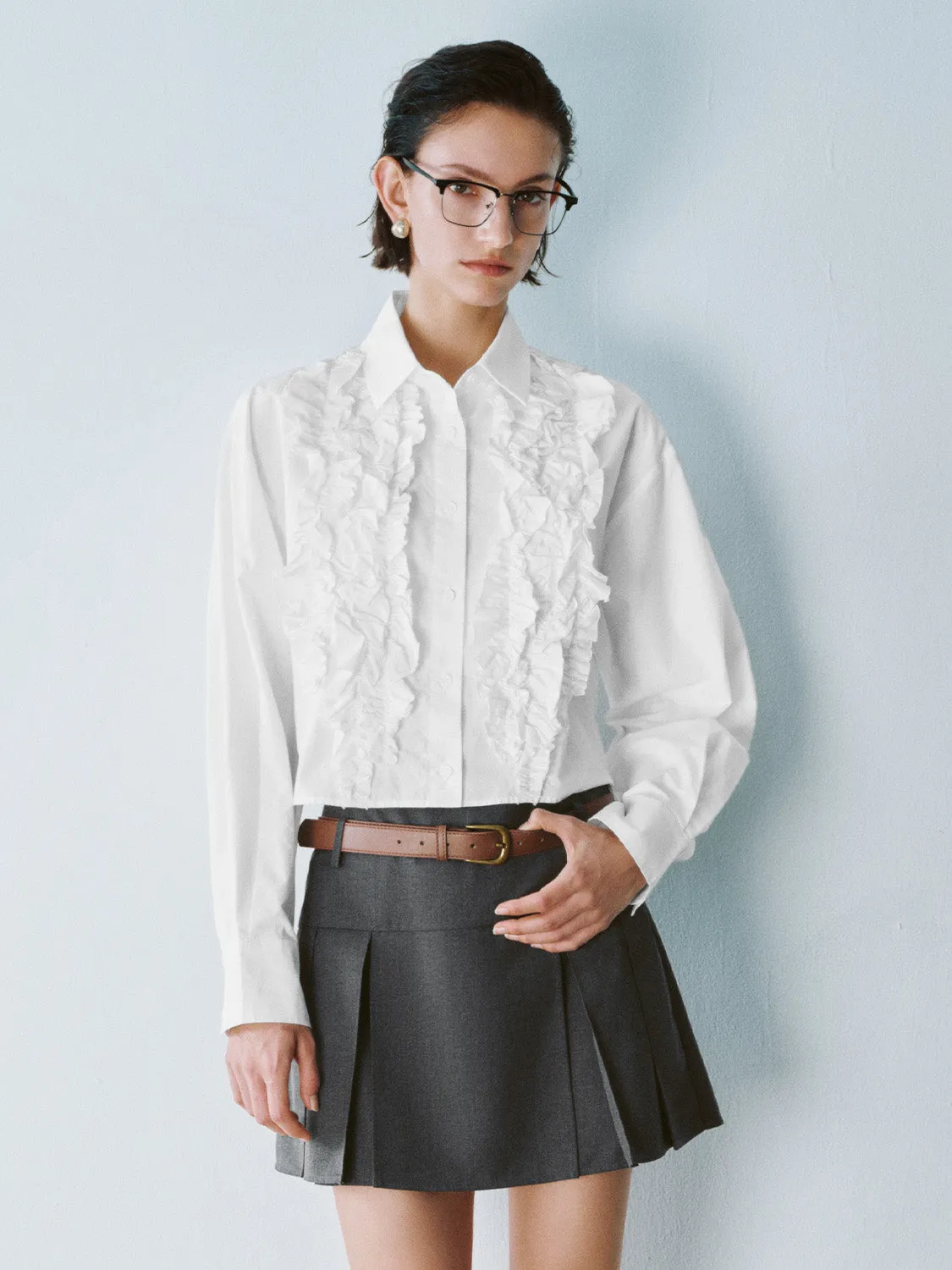 Ruffled Long Sleeve Shirts sold by Urban Revivo