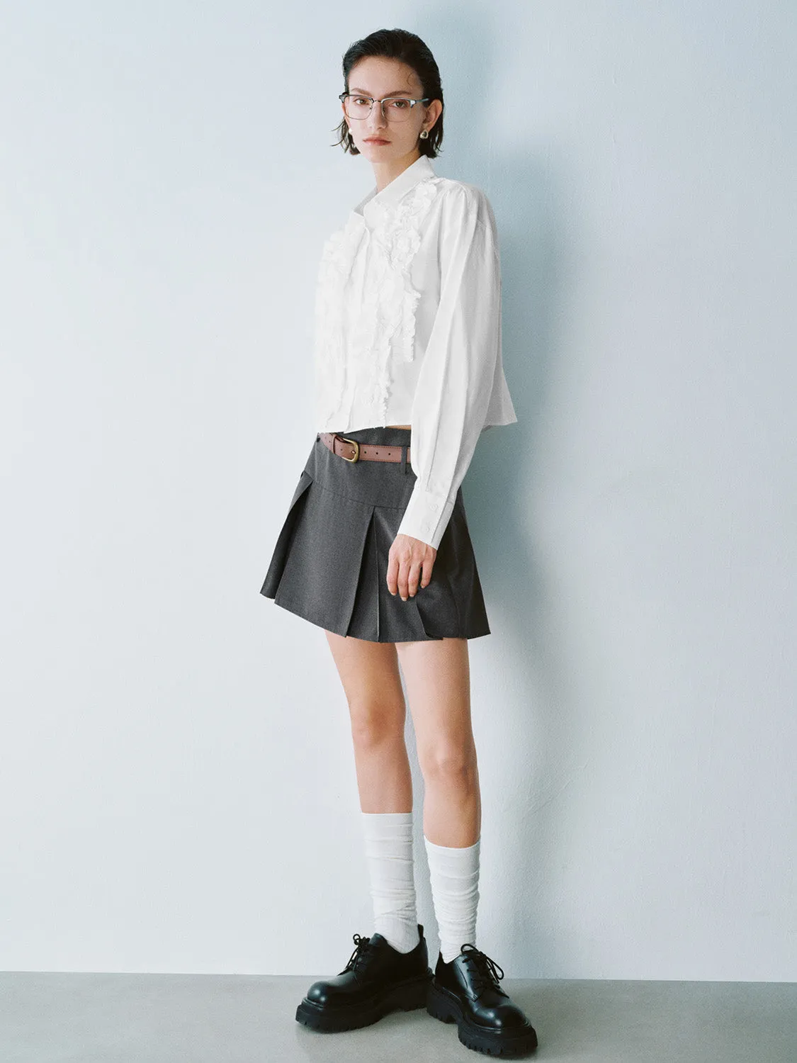 Ruffled Long Sleeve Shirts sold by Urban Revivo product image thumbnail 4