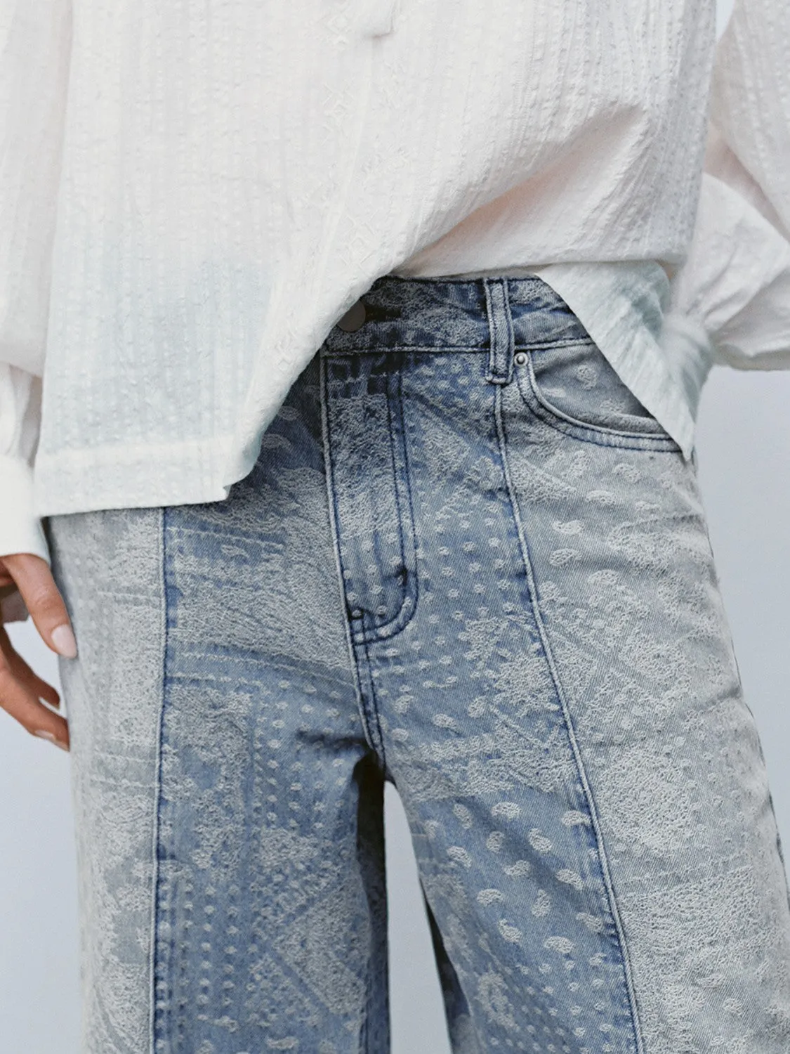 Two Toned Printed Denim Jeans sold by Urban Revivo product image thumbnail 3