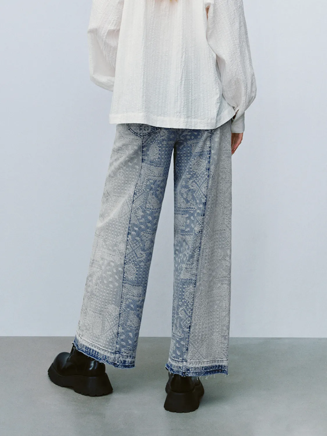 Two Toned Printed Denim Jeans sold by Urban Revivo product image thumbnail 2