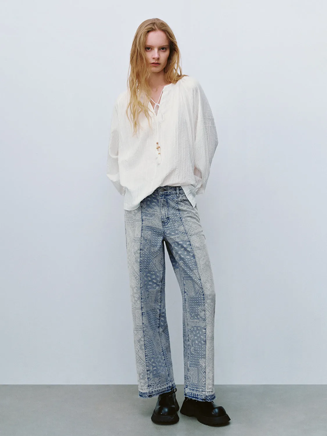 Two Toned Printed Denim Jeans sold by Urban Revivo product image thumbnail 4