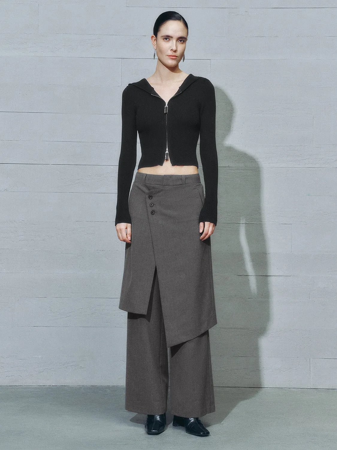 2 In 1 Layered Wide-Leg Pants sold by Urban Revivo product image thumbnail 5