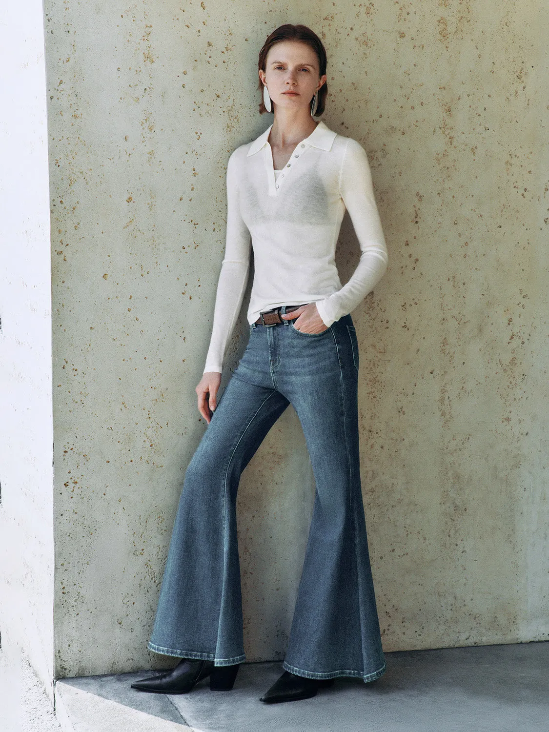 Skinny Denim Flared Jeans sold by Urban Revivo product image thumbnail 5