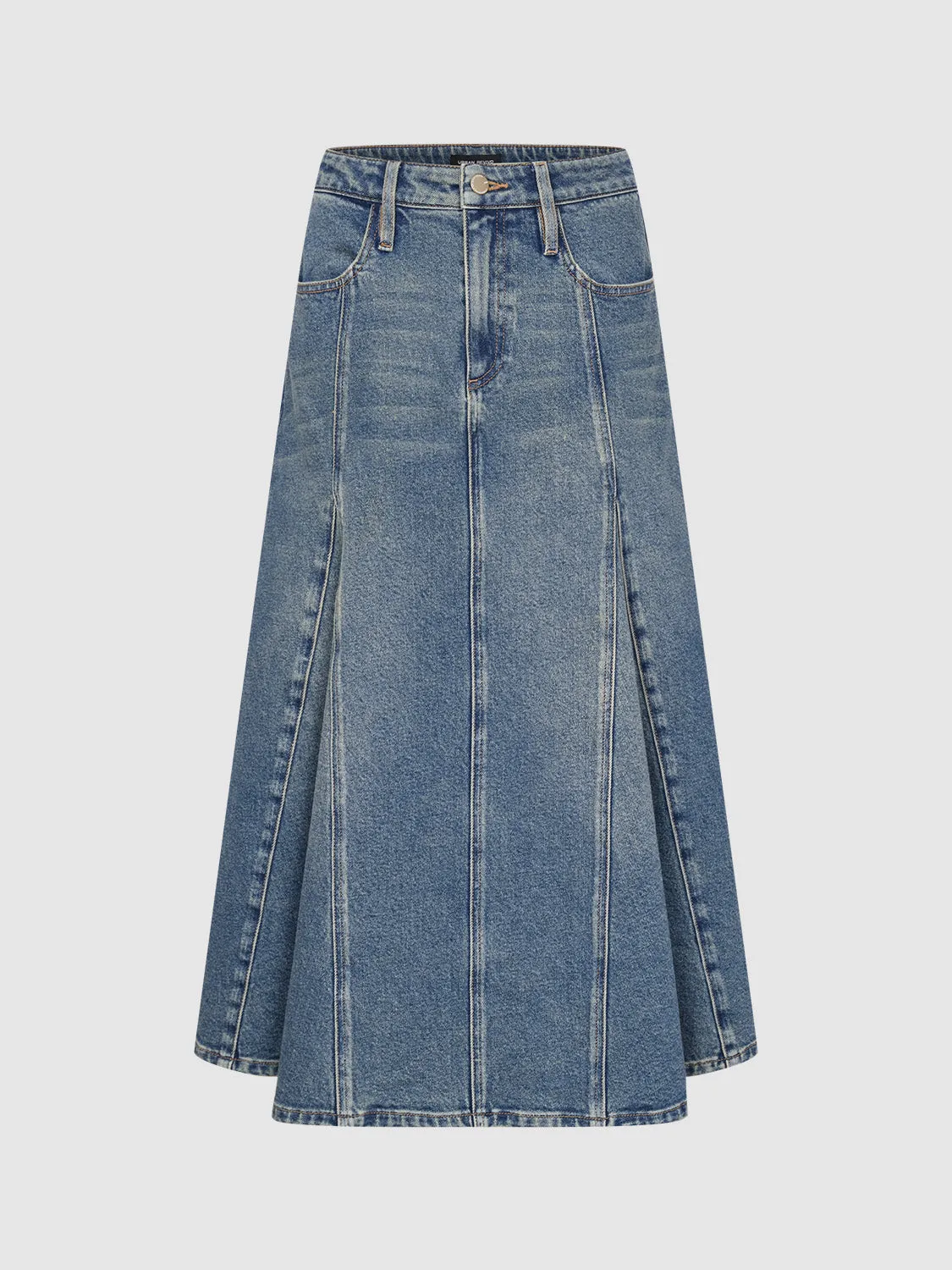Regular Midi Denim Skirts sold by Urban Revivo