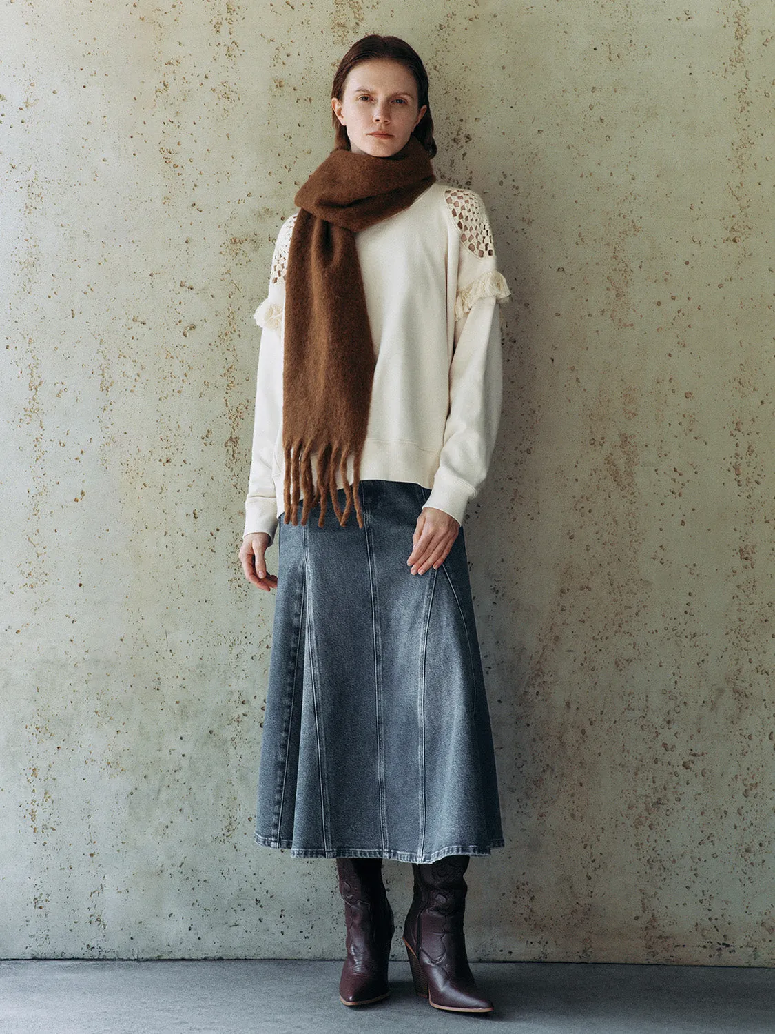 Regular Midi Denim Skirts sold by Urban Revivo product image thumbnail 5