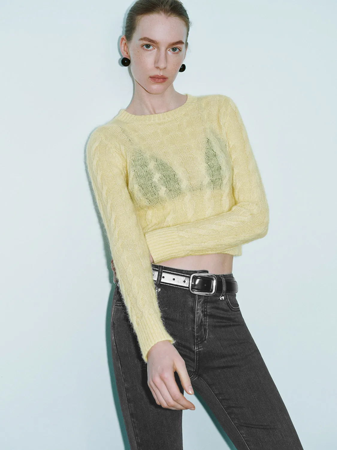 Cable Knitted Long Sleeve T-Shirts sold by Urban Revivo