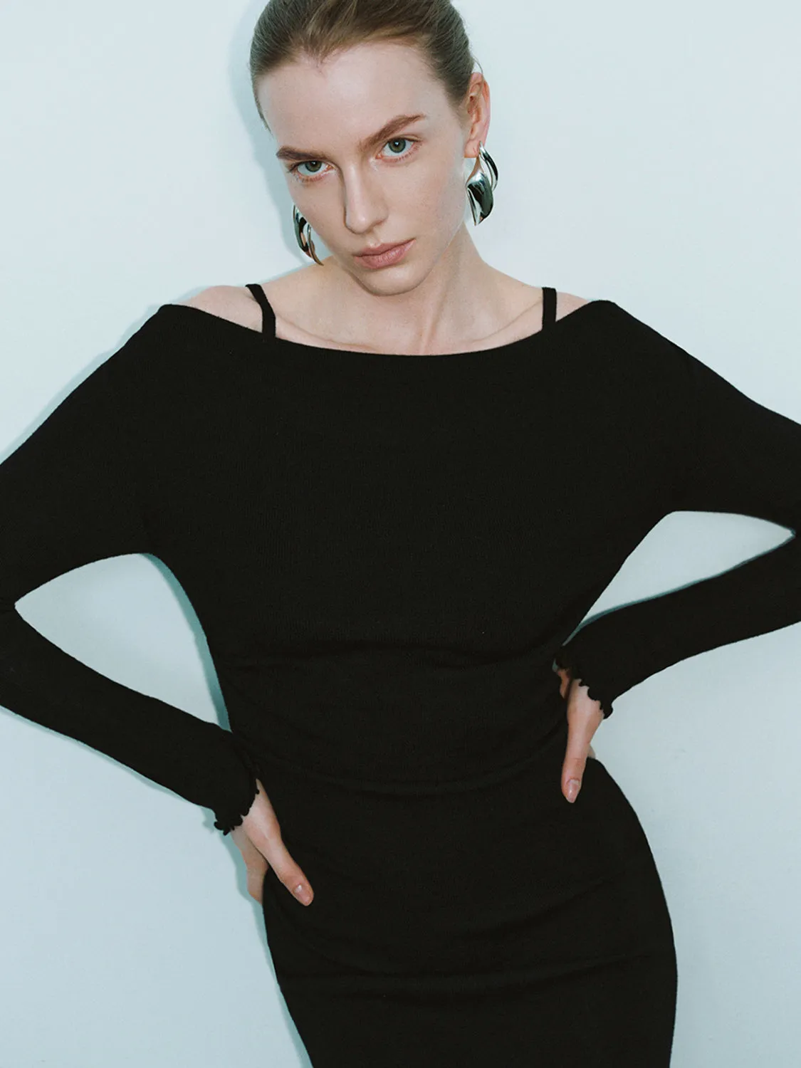 Cold Shoulder Knitted Dresses sold by Urban Revivo product image thumbnail 3