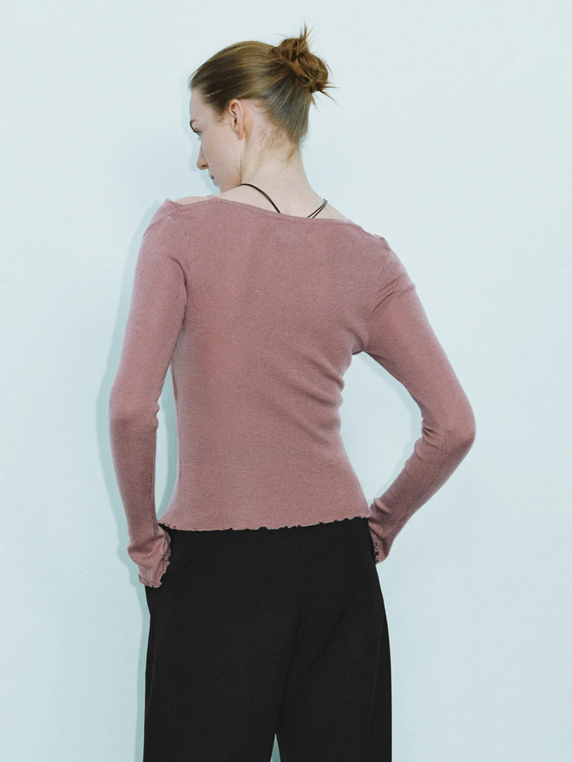 Cowl Neck Long Sleeve Knitted T-Shirts sold by Urban Revivo product image thumbnail 2
