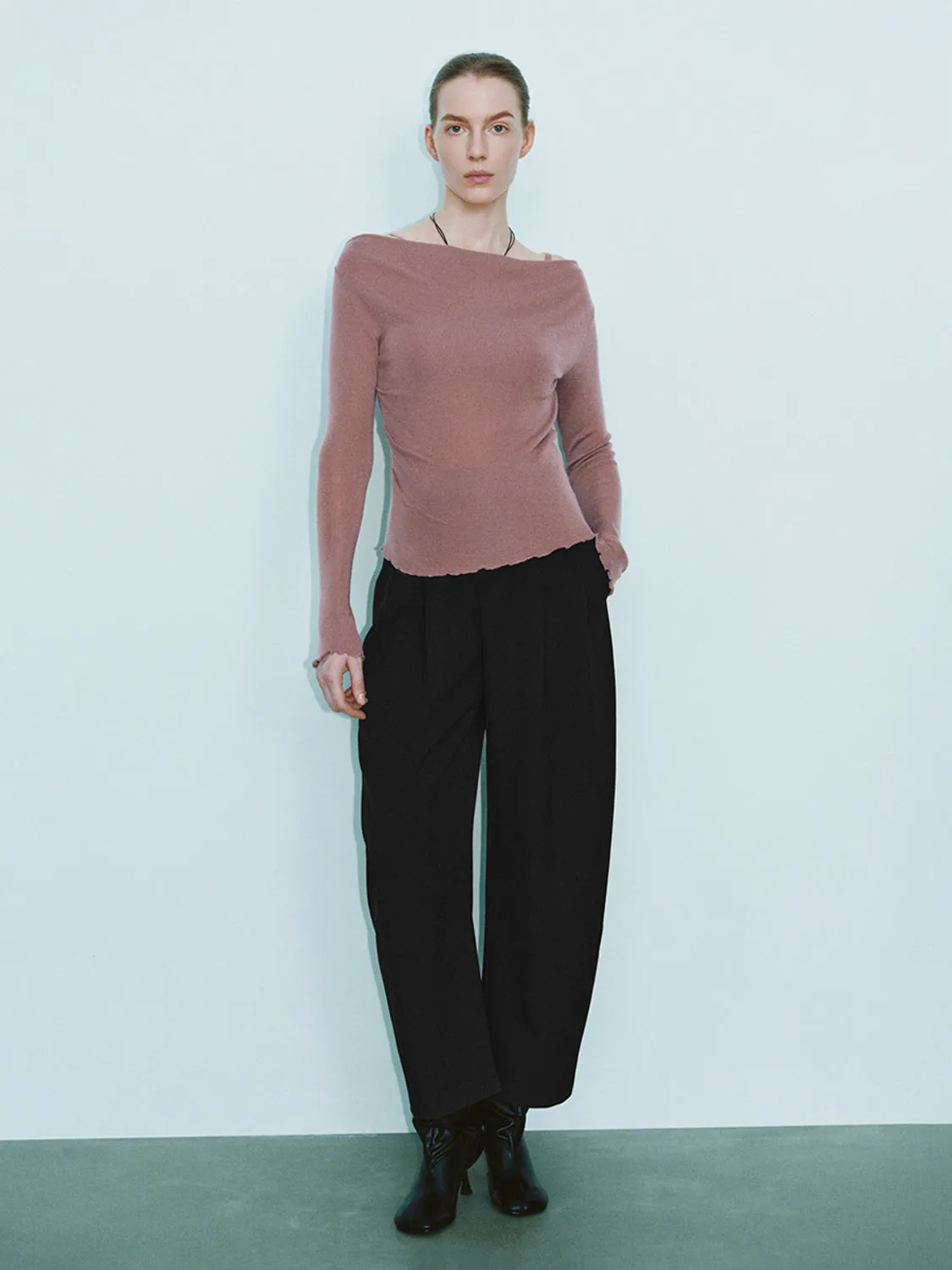 Cowl Neck Long Sleeve Knitted T-Shirts sold by Urban Revivo product image thumbnail 4