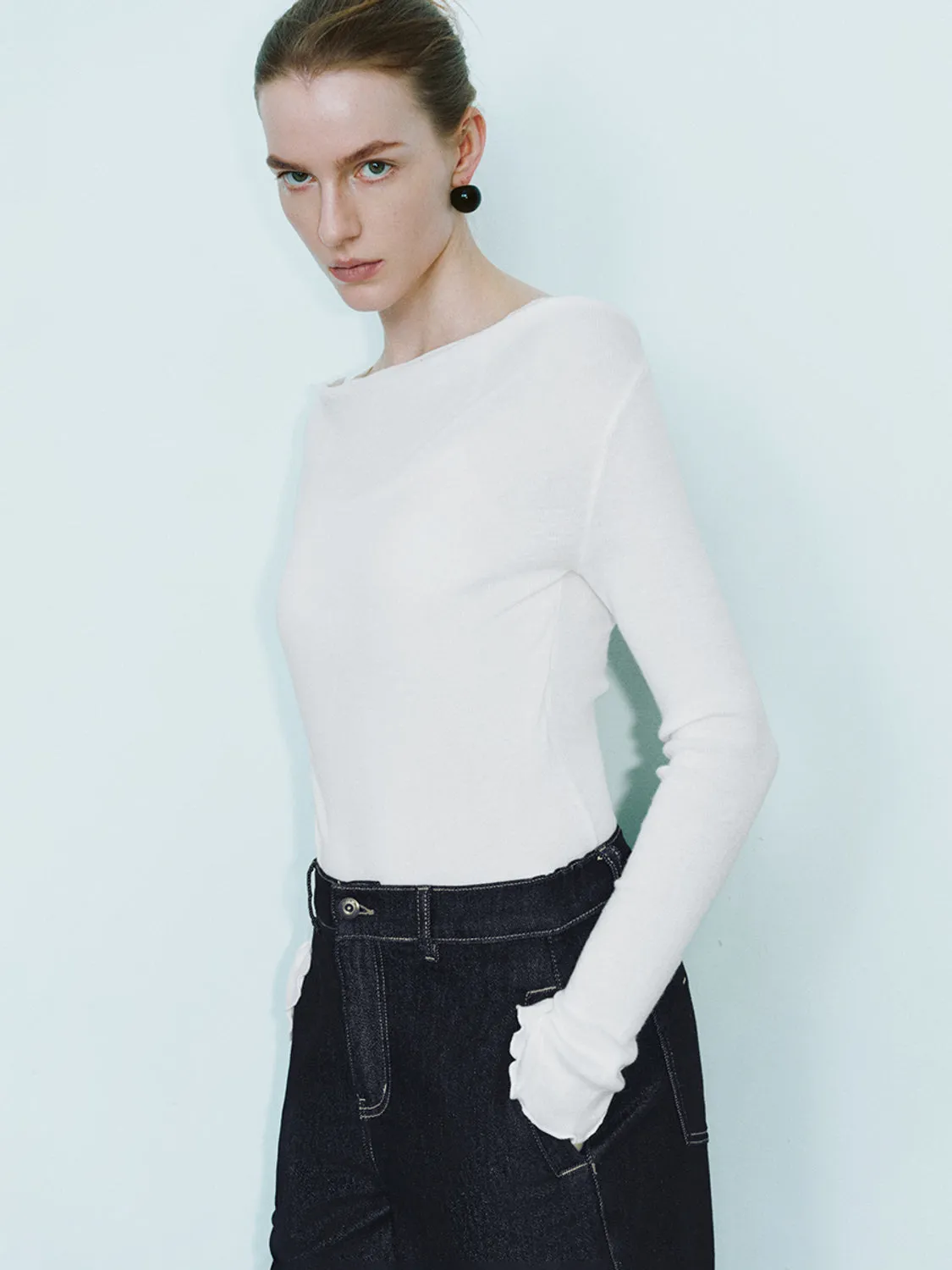 Cold Shoulder Skinny Knitted T-Shirts sold by Urban Revivo product image thumbnail 3