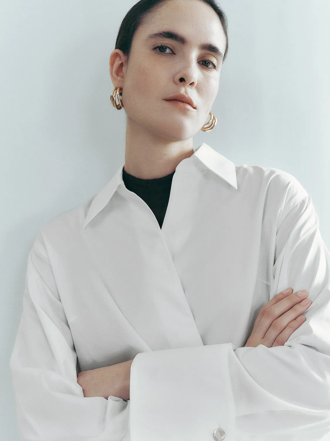 Lace Up Front Long Sleeve Shirts sold by Urban Revivo product image thumbnail 5