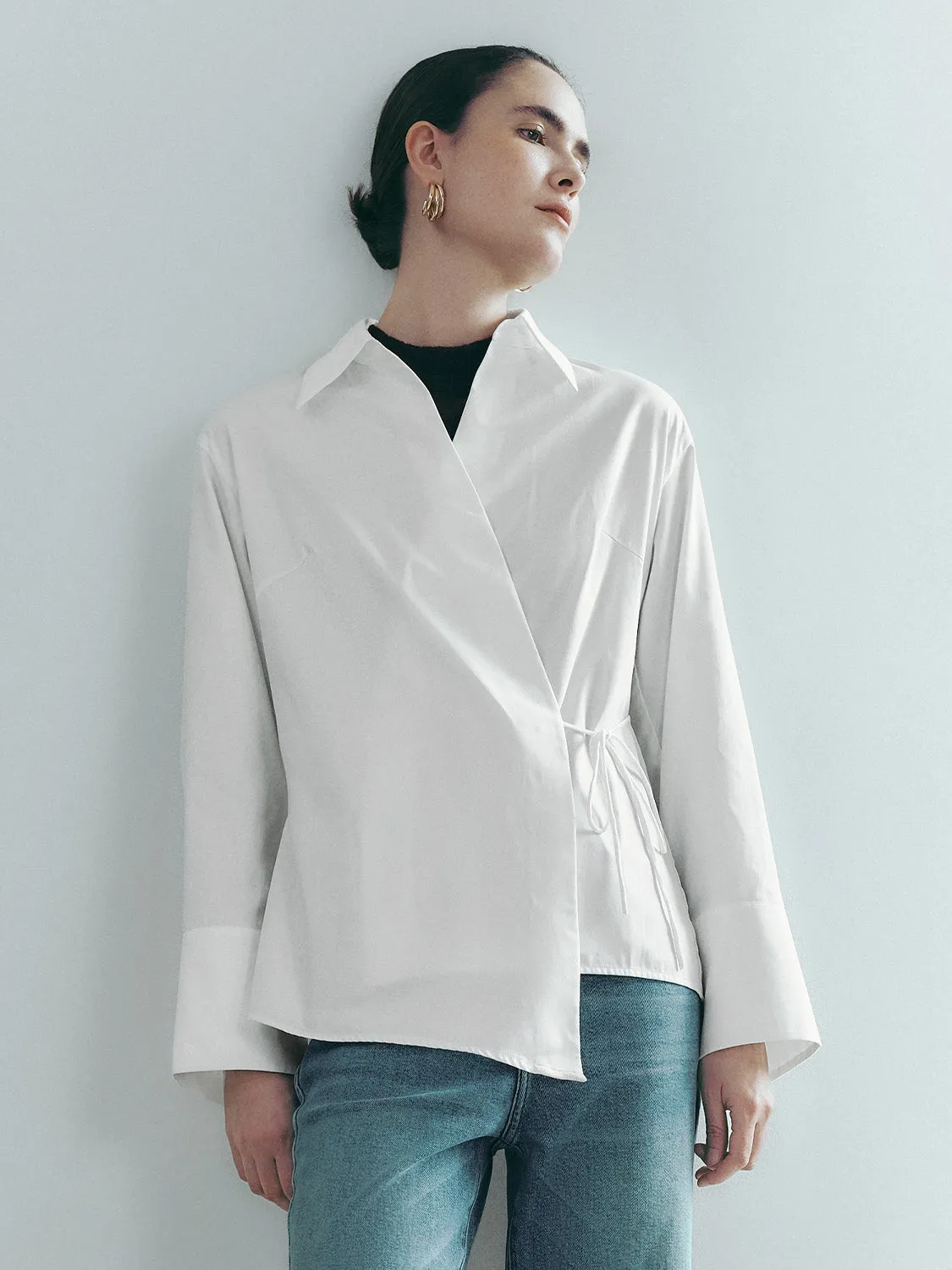 Lace Up Front Long Sleeve Shirts sold by Urban Revivo