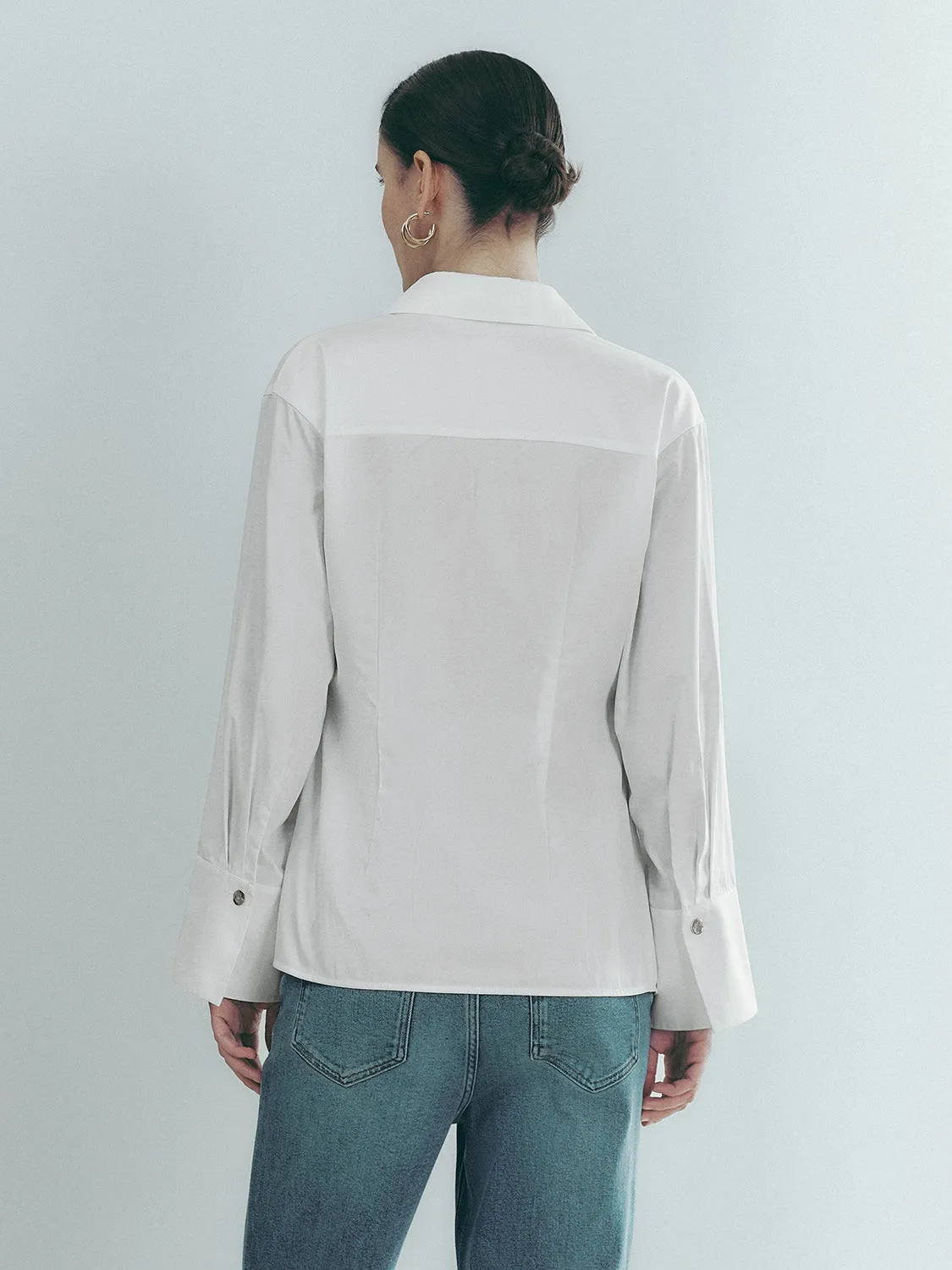 Lace Up Front Long Sleeve Shirts sold by Urban Revivo product image thumbnail 3