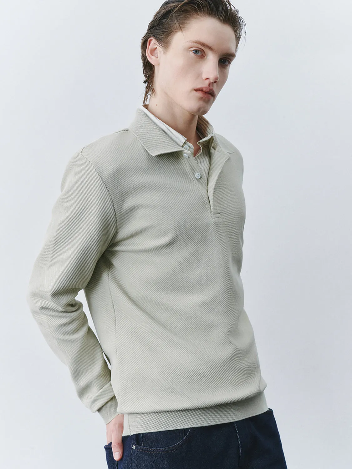 Button Half Placket Polo Shirts sold by Urban Revivo product image thumbnail 5