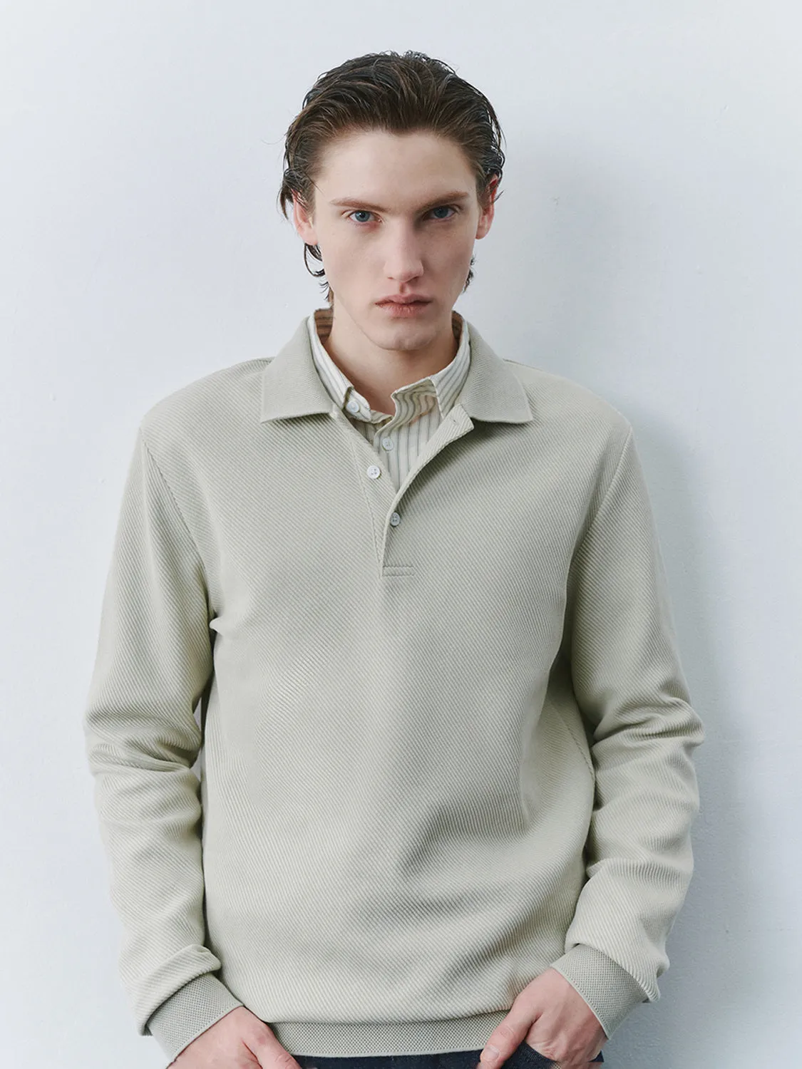 Button Half Placket Polo Shirts sold by Urban Revivo product image thumbnail 3