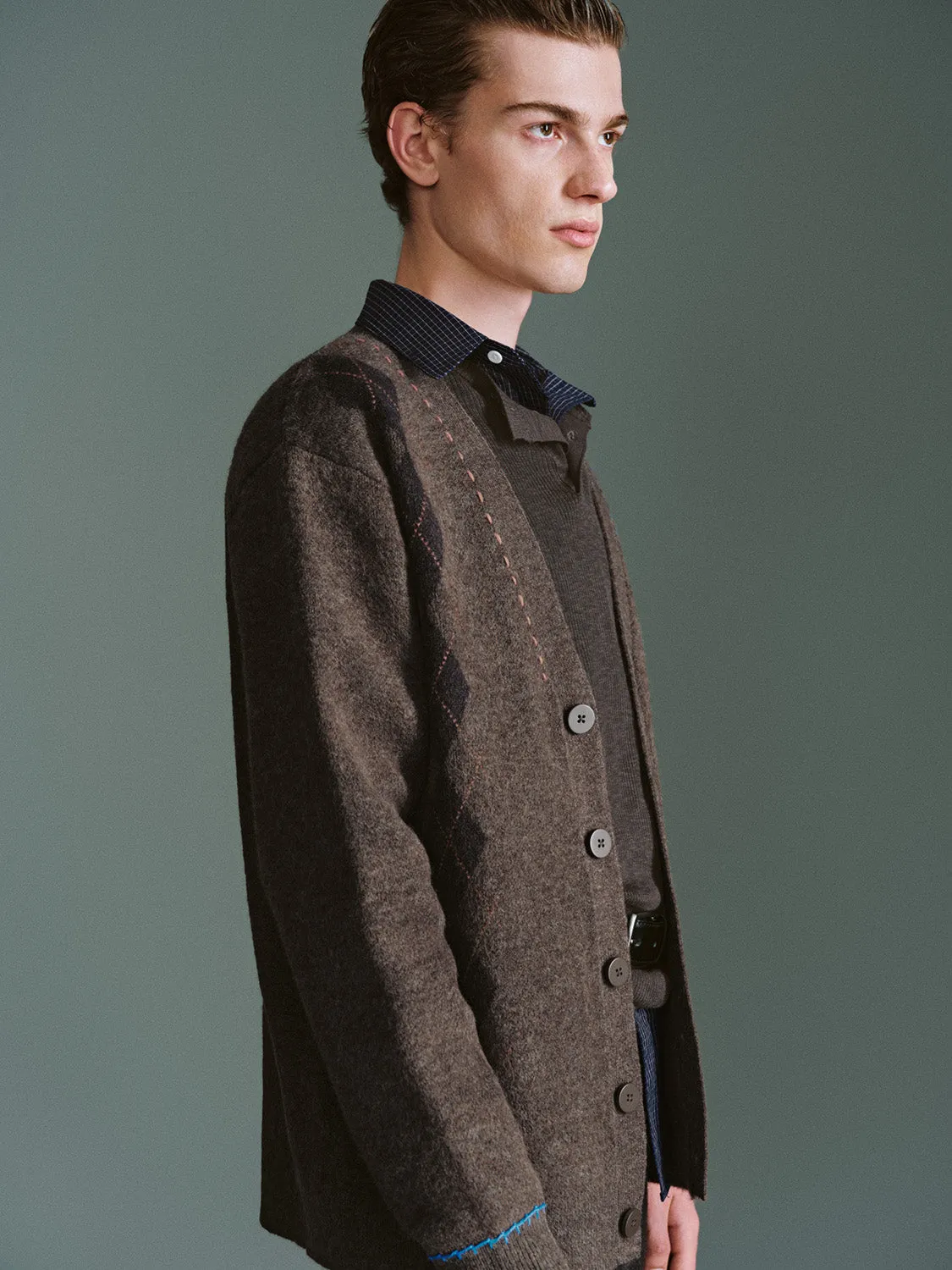 Argyle Pattern Knitted Cardigans sold by Urban Revivo product image thumbnail 2