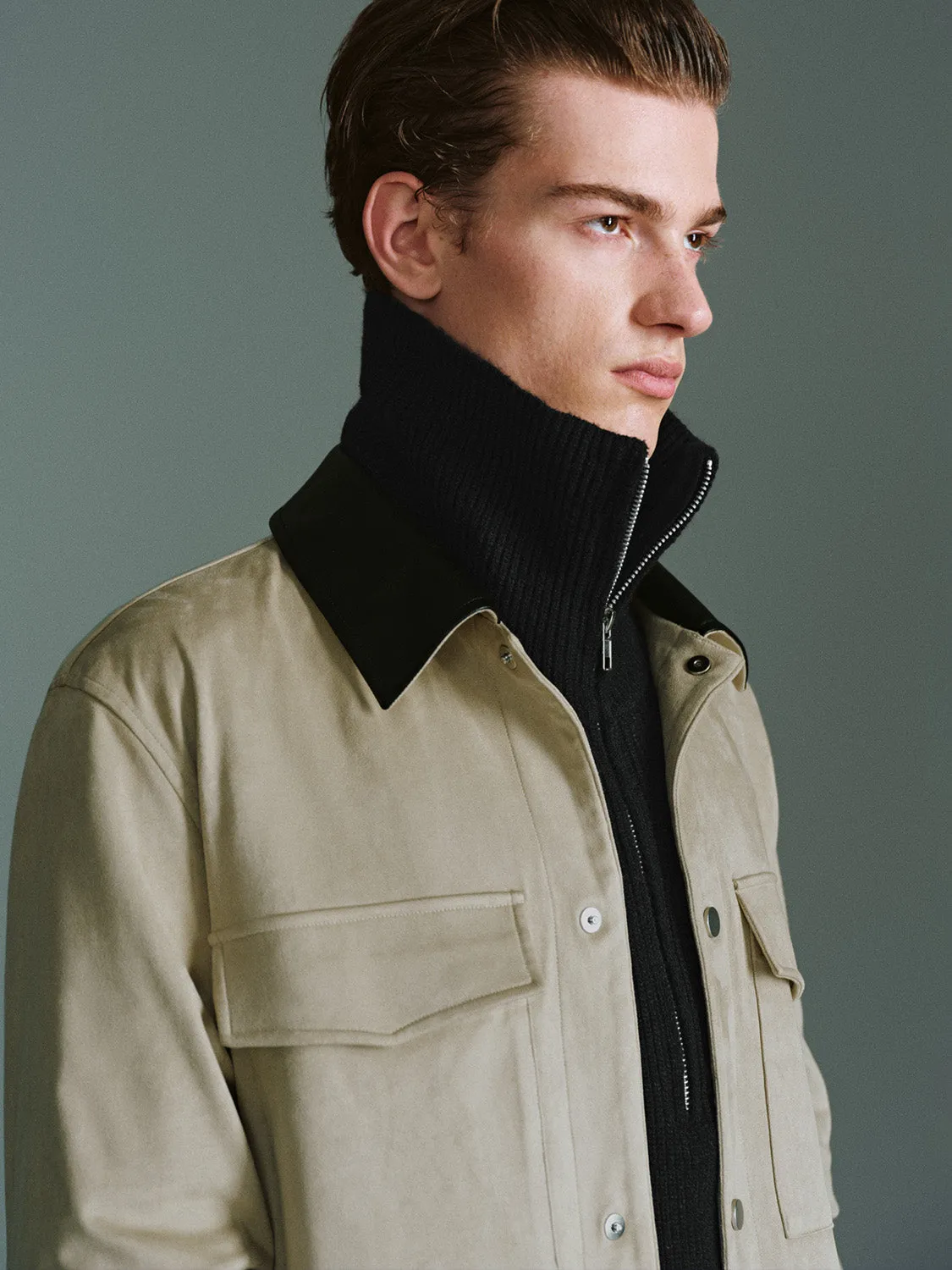 Vegan Leather Collar Depot Jackets sold by Urban Revivo product image thumbnail 5