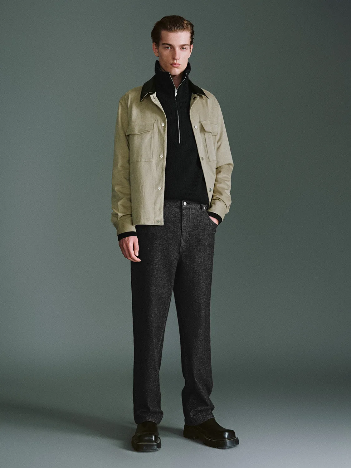 Vegan Leather Collar Depot Jackets sold by Urban Revivo product image thumbnail 4