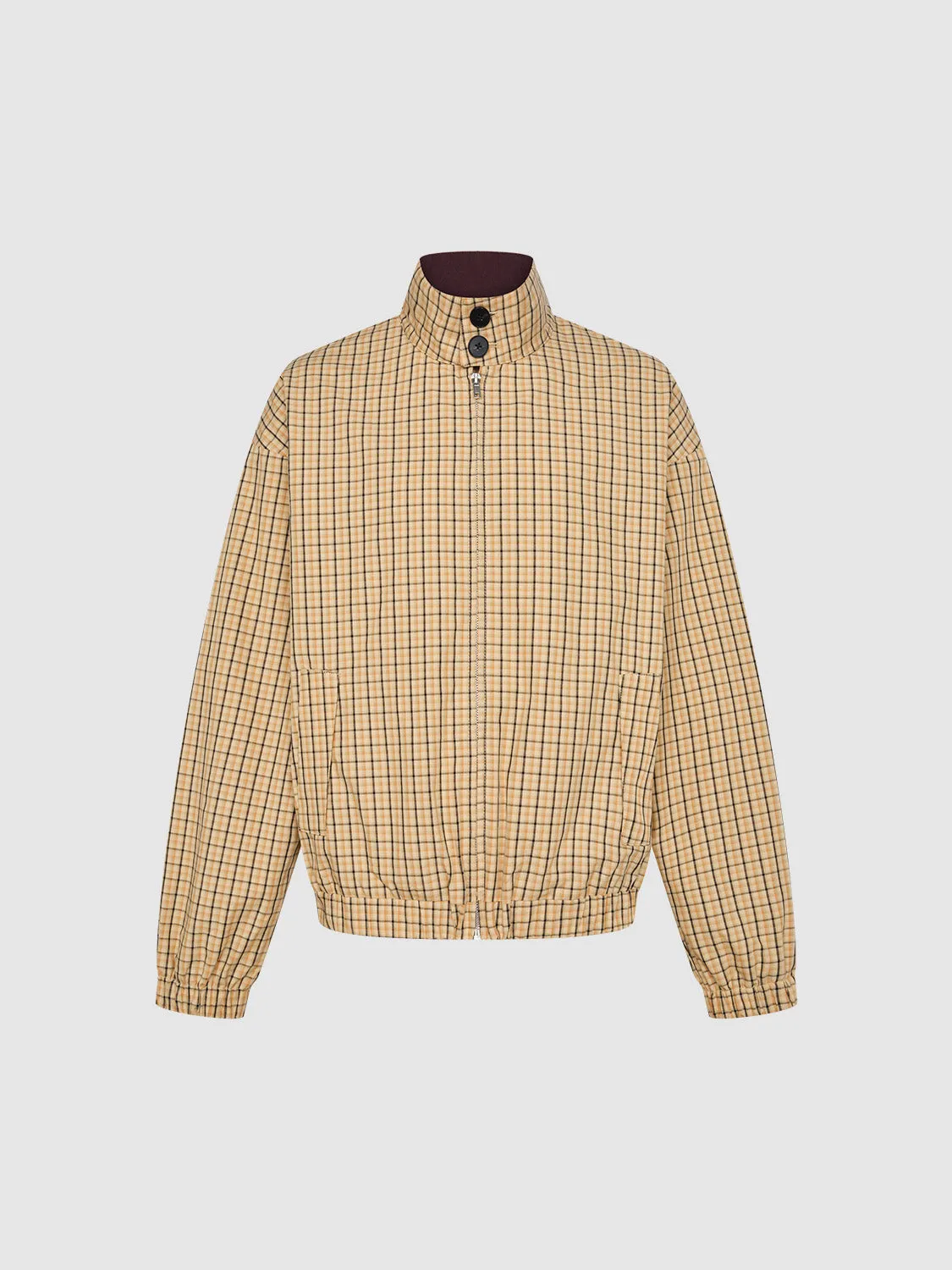 Check Pattern Stand Collar Jackets sold by Urban Revivo