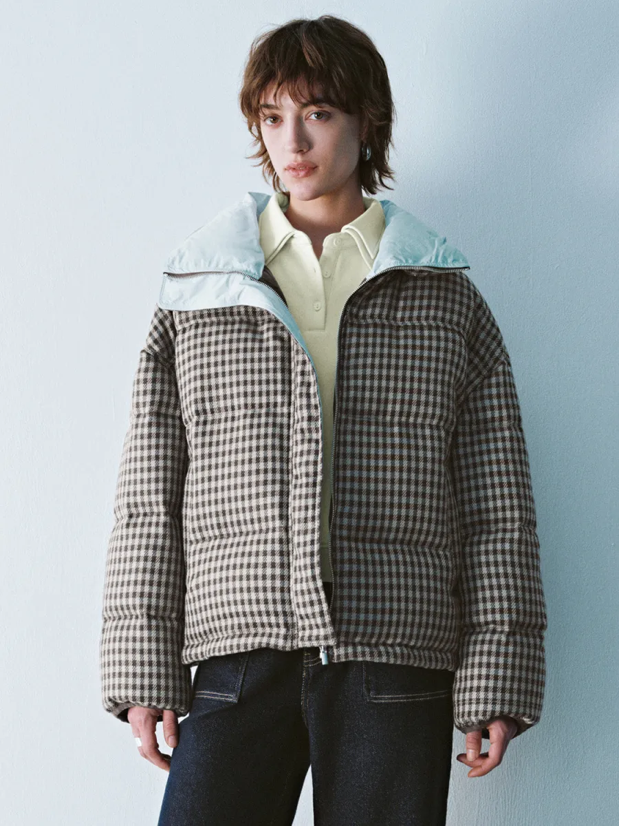 Plaid Padded Down Outerwear sold by Urban Revivo