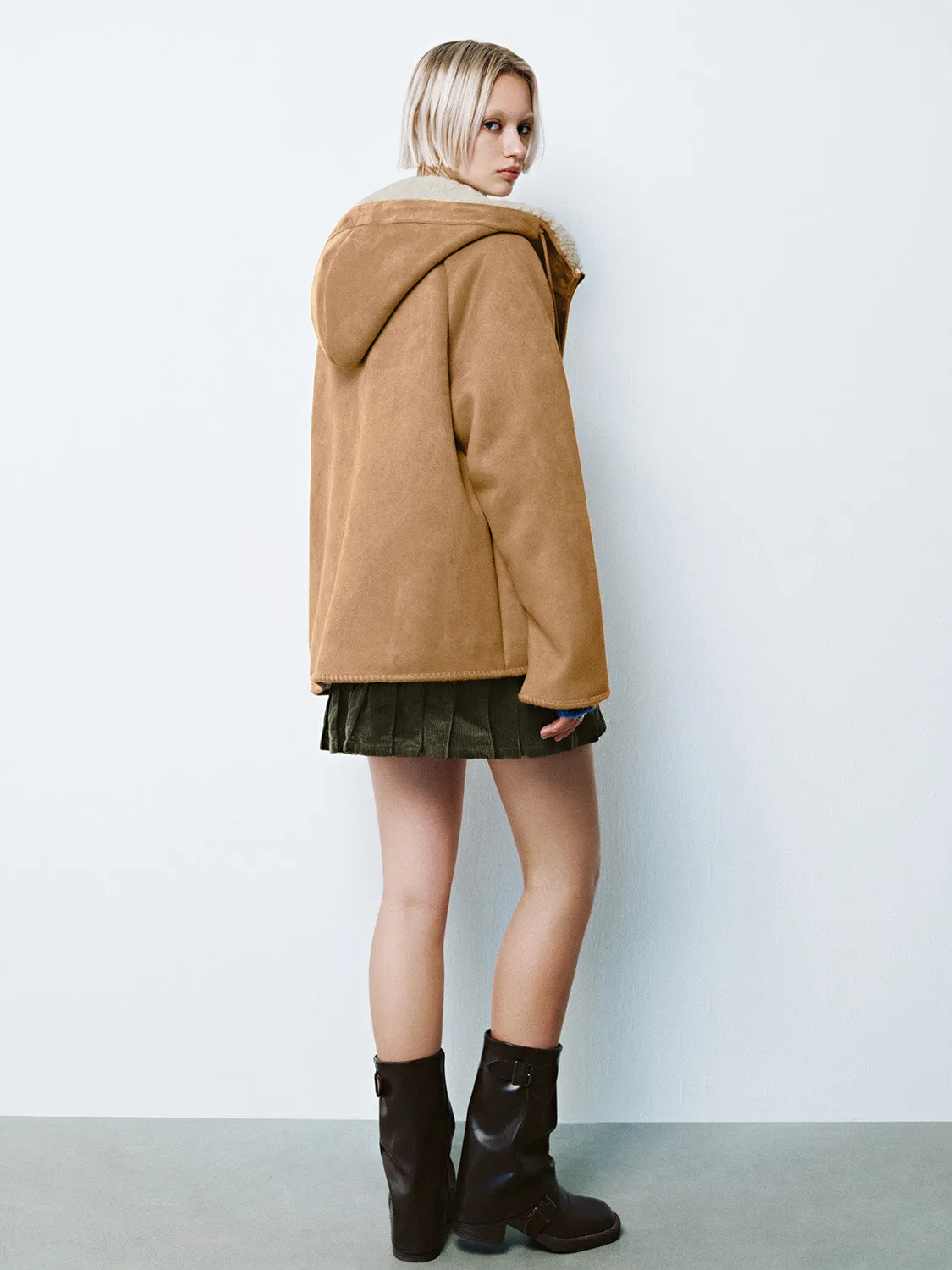 Hoodie Fur Shearling Jackets sold by Urban Revivo product image thumbnail 3