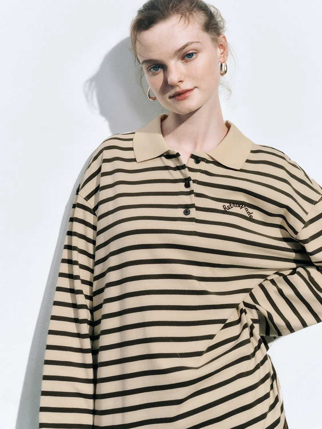 Striped Loose Polo Shirts sold by Urban Revivo product image thumbnail 3