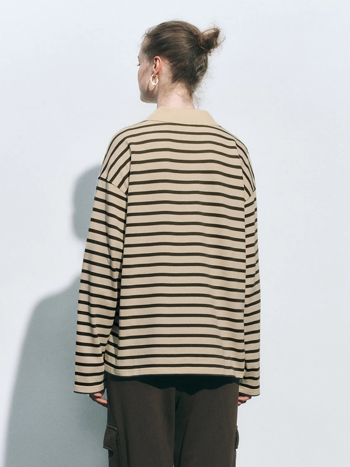 Striped Loose Polo Shirts sold by Urban Revivo product image thumbnail 2