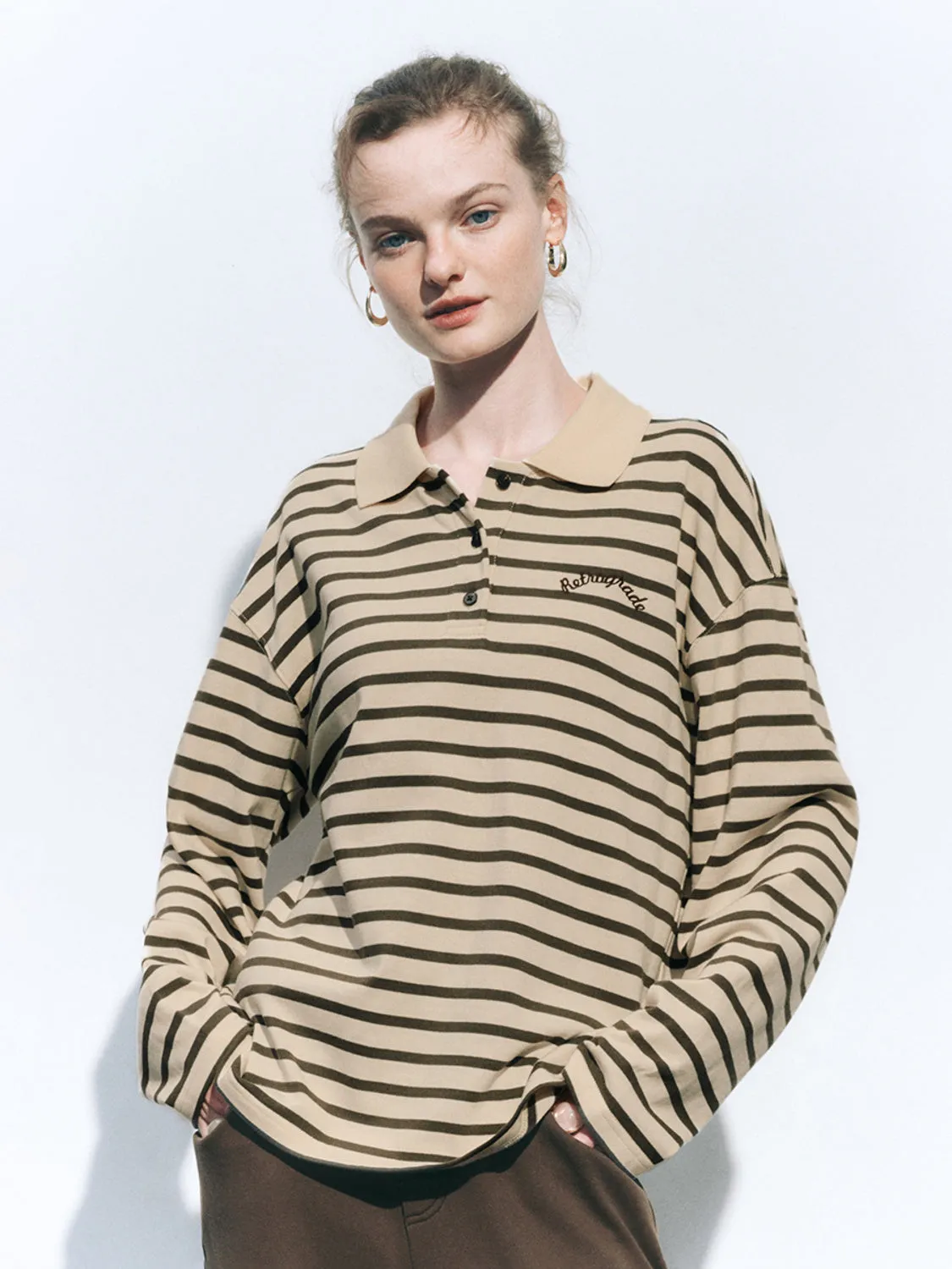 Striped Loose Polo Shirts sold by Urban Revivo
