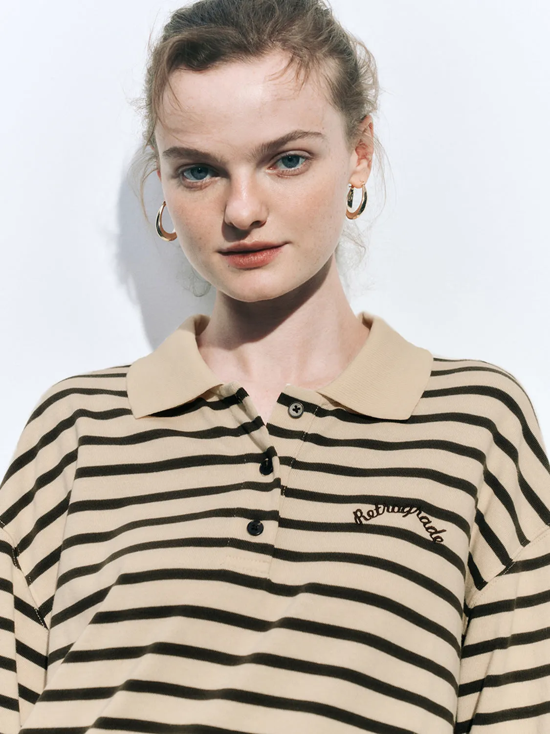 Striped Loose Polo Shirts sold by Urban Revivo product image thumbnail 5