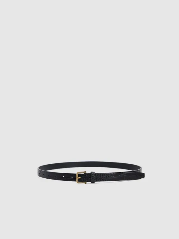 Vegan Leather Skinny Belts sold by Urban Revivo