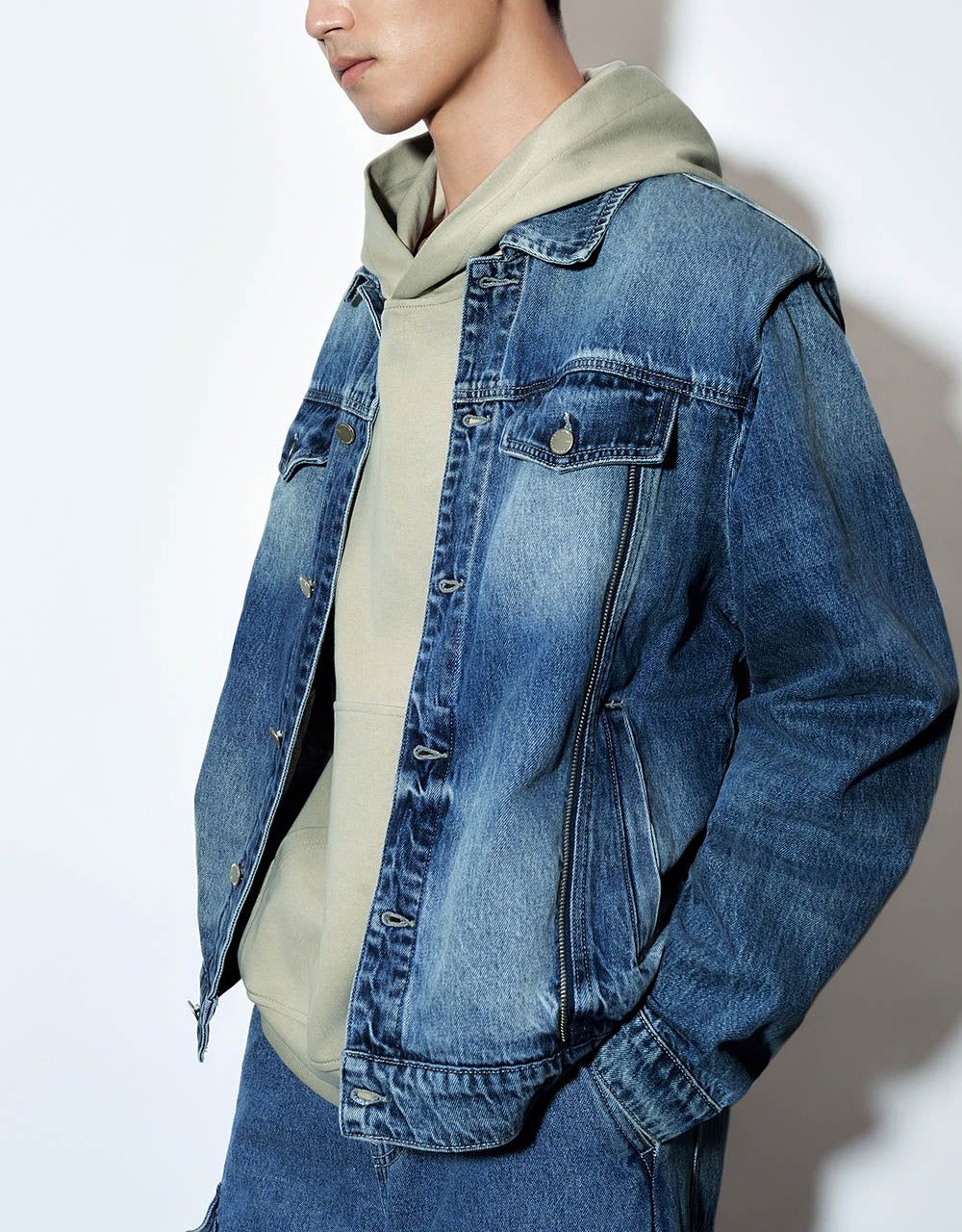 Button Up Denim Jacket sold by Urban Revivo product image thumbnail 3
