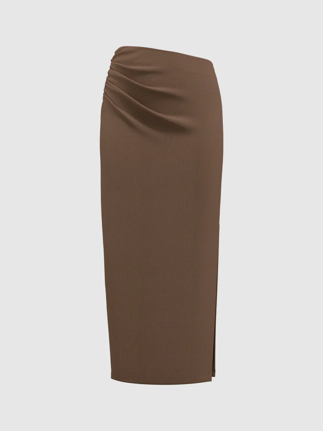 Ruched Midi Straight Skirt sold by Urban Revivo