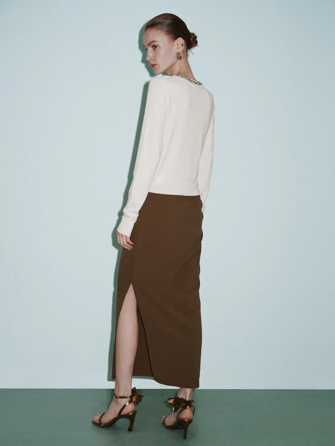 Ruched Midi Straight Skirt sold by Urban Revivo product image thumbnail 4