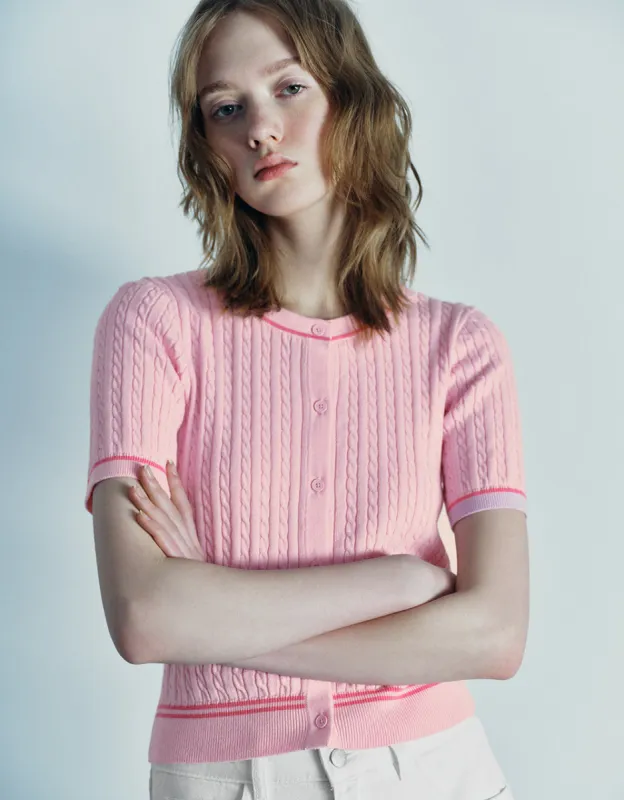 Crew Neck Knitted Cardigan sold by Urban Revivo